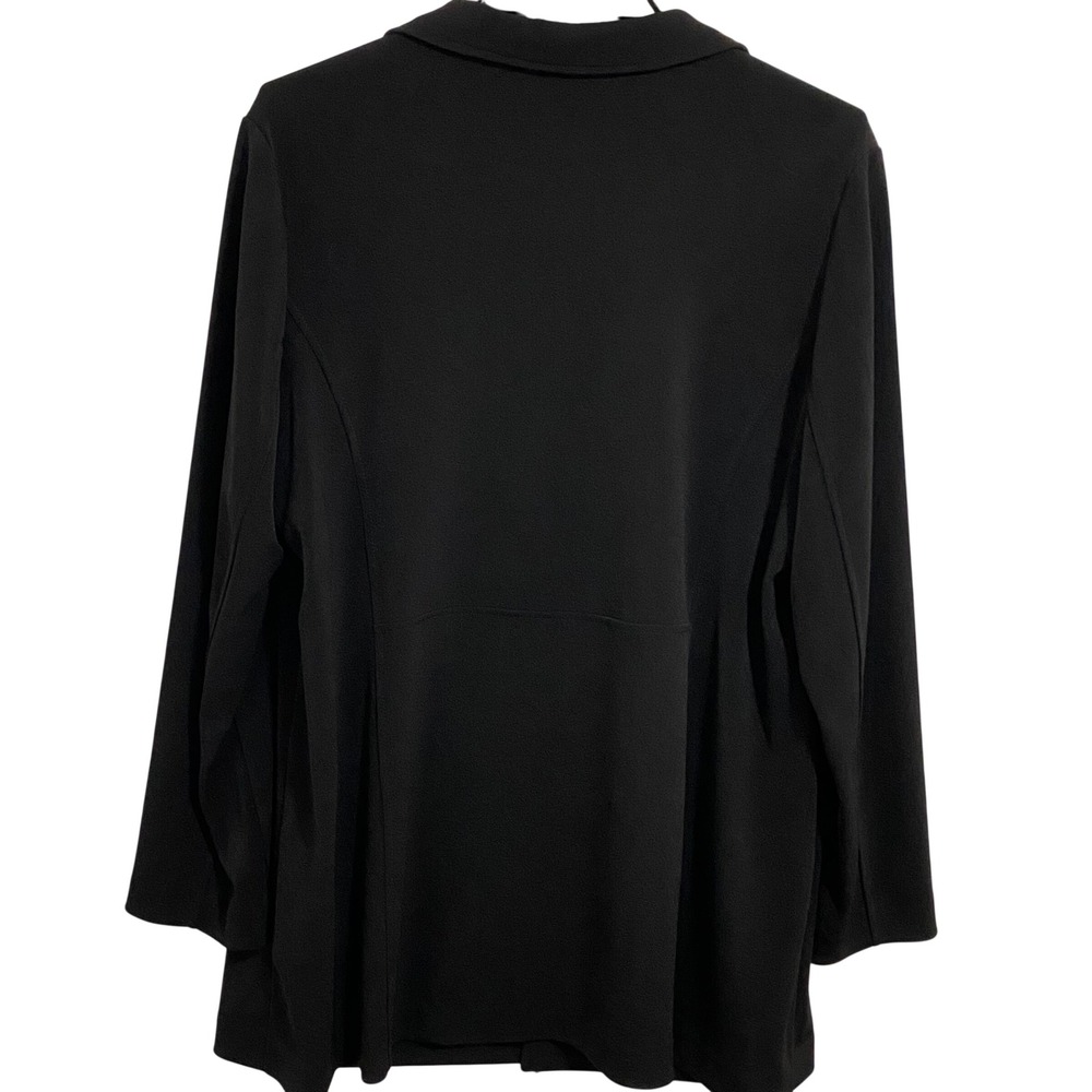 Susan Graver Officecore Blazer Women 1XP Black Single Button Notched Lapel - Picture 6 of 6